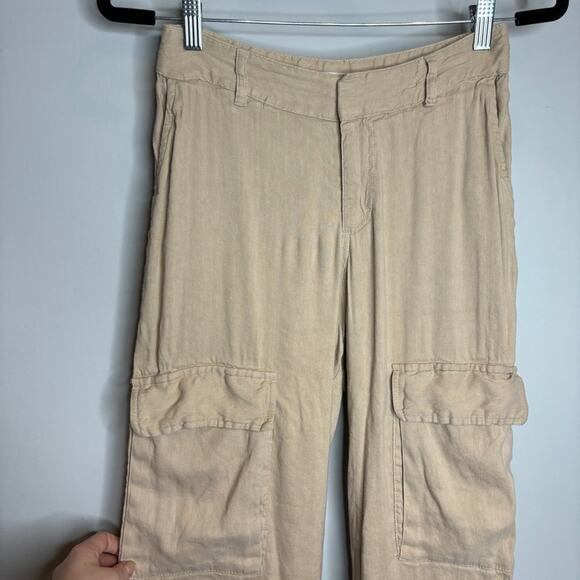 FRAME Linen Blend Twill Cargo Pants - Picture 4 of 10